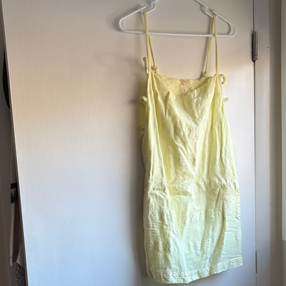 Free People Soft Yellow Mini Dress